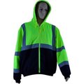 Petra Roc Inc Petra Roc Thermal Lined Zip-Up Hoodie, ANSI Class 3, 2 Slash Pockets, Polar Fleece, Lime/Black, 2XL LBHSW-C3-2X